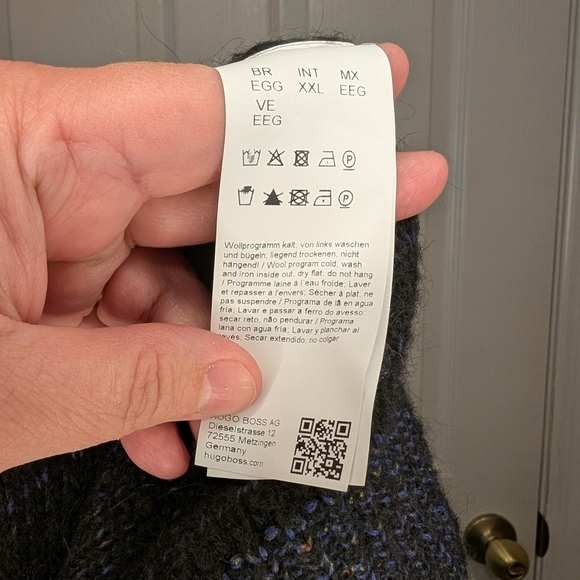 Hugo Boss Men's XXL Black Multicolored Cozy Comfort Wool Silk Blend Sweater - Picture 5 of 6